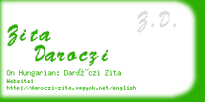 zita daroczi business card